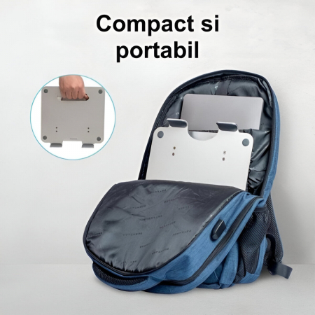 Suport pentru Laptop, Portabil, pentru Corectare Postura, Inclinabil, Pliabil, Ergonomic, Aluminiu [5]