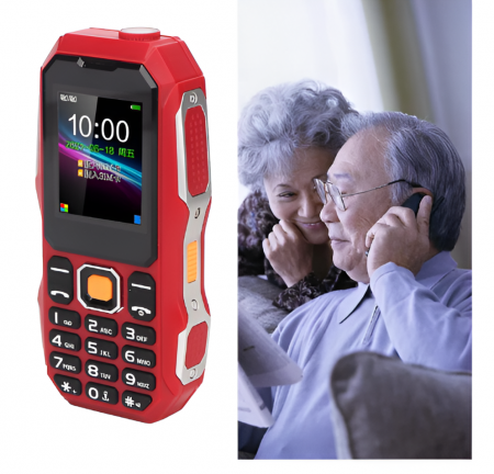 Telefon cu Butoane, Baterie 2800 mAh, Dual SIM, FM Radio, Lanterna, Card SD, Rosu, Ultra-Rezistent [5]