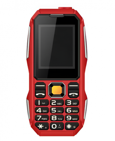 Laptop, Tablete & Telefoane - Telefon cu Butoane, Baterie 2800 mAh, Dual SIM, FM Radio, Lanterna, Card SD, Rosu, Ultra-Rezistent