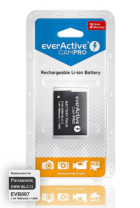 Acumulator Camera EverActive CamPRO DMW-BLC12 7,4V 1000mAh Li-Ion Compatibil Panasonic [2]