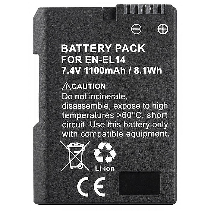 Acumulator Camera EverActive CamPRO EN-EL14 7,4V 1100mAh Li-Ion Compatibil Nikon [3]