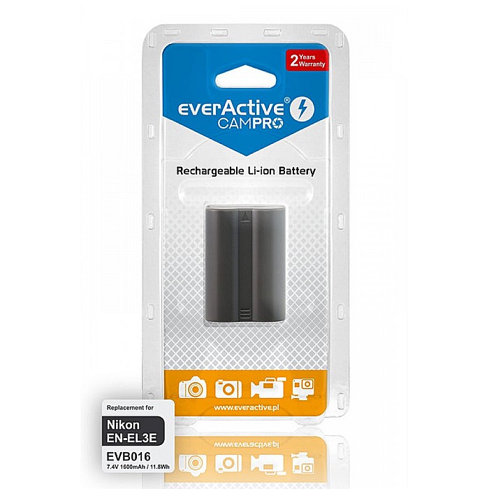 Acumulator Camera EverActive CamPRO EN-EL3 / EN-EL3e 7,4V 1600mAh Li-Ion Compatibil Nikon [3]