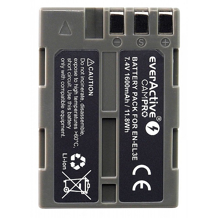 Acumulator Camera EverActive CamPRO EN-EL3 / EN-EL3e 7,4V 1600mAh Li-Ion Compatibil Nikon [2]