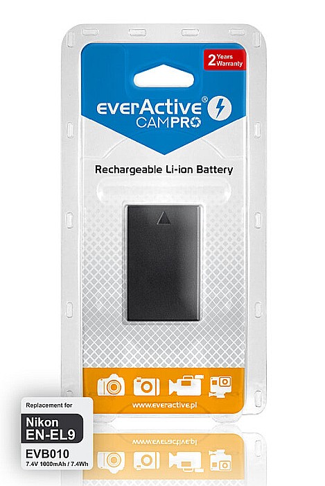 Acumulator camera EverActive CamPRO EN-EL9 / EN-EL9e 7.4V 1000mAh Li-Ion Compatibil Nikon [3]