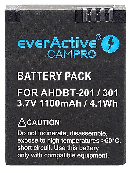 Acumulator Compatibil GoPro Hero 3 / 3+ / AHDBT-301 3,7V, 1100mAh Li-Ion EverActive CamPRO [3]