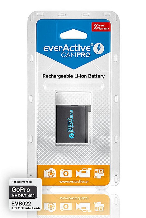 Acumulator Compatibil GoPro Hero 4 / 4 + / AHDBT-401 3,8V, 1160mAh Li-Ion EverActive CamPRO [3]