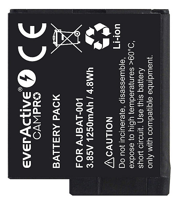Acumulator Compatibil GoPro Hero 5 / 6 / 7 / 8 AABAT-001 / AHDBT-501 / AJBAT-001 3,85V 1250mAh Li-Ion EverActive CamPRO [3]