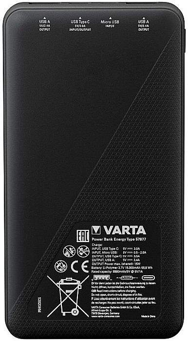 Acumulator extern Li-Polimer 15000mAh Varta Energy Power Bank 57977 [5]