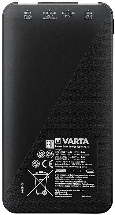 Acumulator extern Li-Polimer 5000mAh Varta Energy Power Bank 57975 [4]