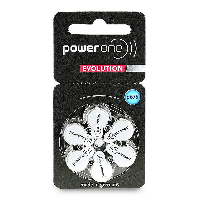 Baterii 675 PR44 PowerOne Evolution Zinc-Aer 1.45V Pentru Aparate Auditive cutie 60 Baterii [2]