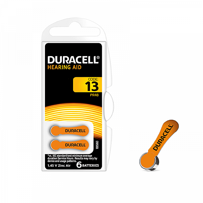 Baterii Duracell 13 PR48 DA13 Zinc-Aer 1,45V Pentru Aparate Auditive Set 60 Baterii [2]