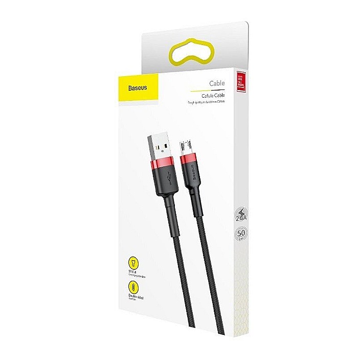Cablu Baseus Cafule USB la Micro USB Quick Charge 1.5A 2 metri invelis textil incarcare si date CAMKLF-C91 [2]