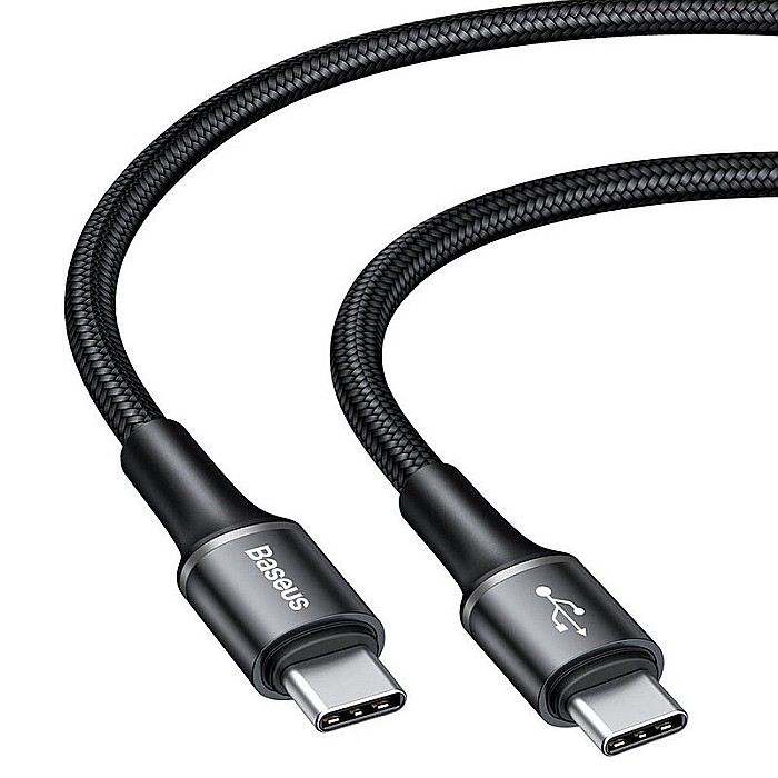 Cablu Baseus Halo USB Tip-C la Tip-C PD 2.0 60W 20V 3A 1m incarcare si date CATGH-J01 Negru [4]