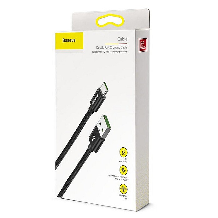 Cablu USB la Tip C Baseus CATKC-A01 Black Super Quick Charge 5A incarcare si date [2]