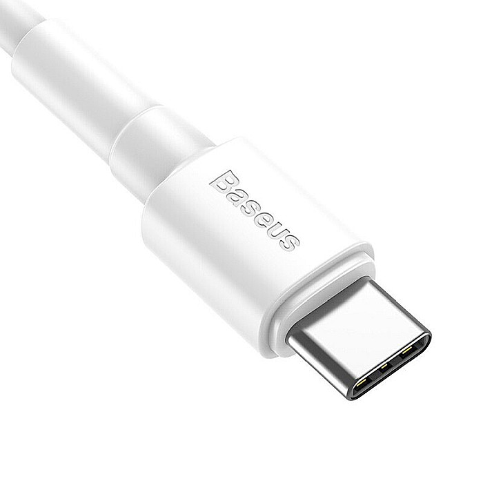 Cablu USB la USB Tip-C 3A Baseus Mini incarcare si date 1 metru alb CATSW-02 [2]