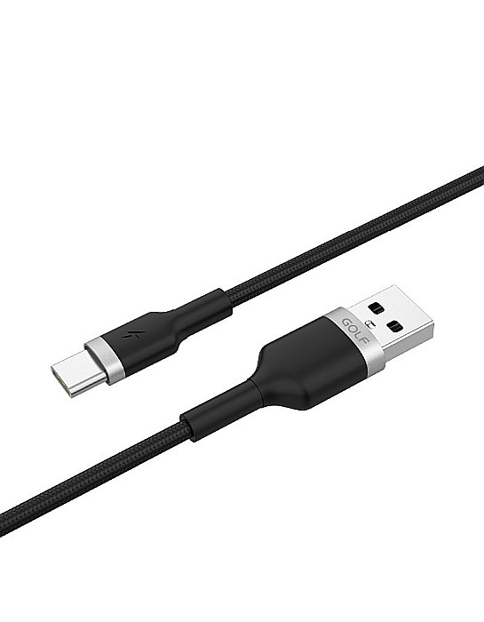 Cablu USB Tip C FAST CHARGE Metal Braided Golf GC-71t NEGRU [2]