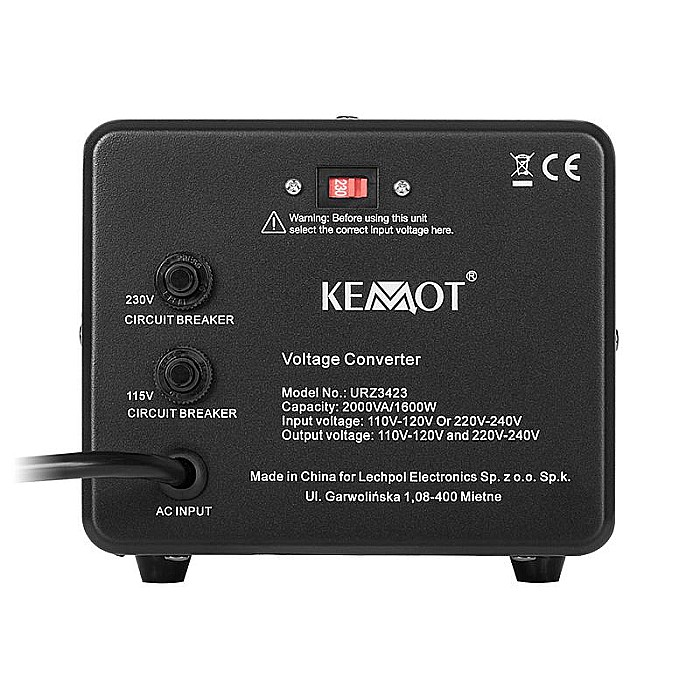 Convertor tensiune 1600W 115V ⇄ 230V 2000VA Kemot URZ3423 [2]