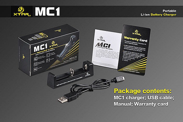 Incarcator pentru acumulatori Li-ion Xtar 1 canale MC1 3,6V / 3,7V 18650 / 14500/ 26650 [2]