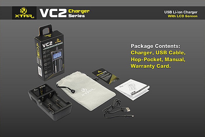 Incarcator pentru acumulatori Li-ion Xtar 2 canale VC2 3,6V / 3,7V 18650 / 14500/ 26650 [3]