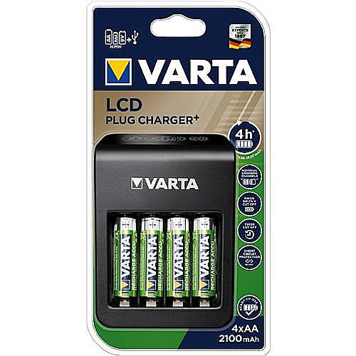 Incarcator Varta LCD PLUG PLUS cu 4 acumulatori AA R6 2100mAh Ni-MH 1,2V 57687 [4]