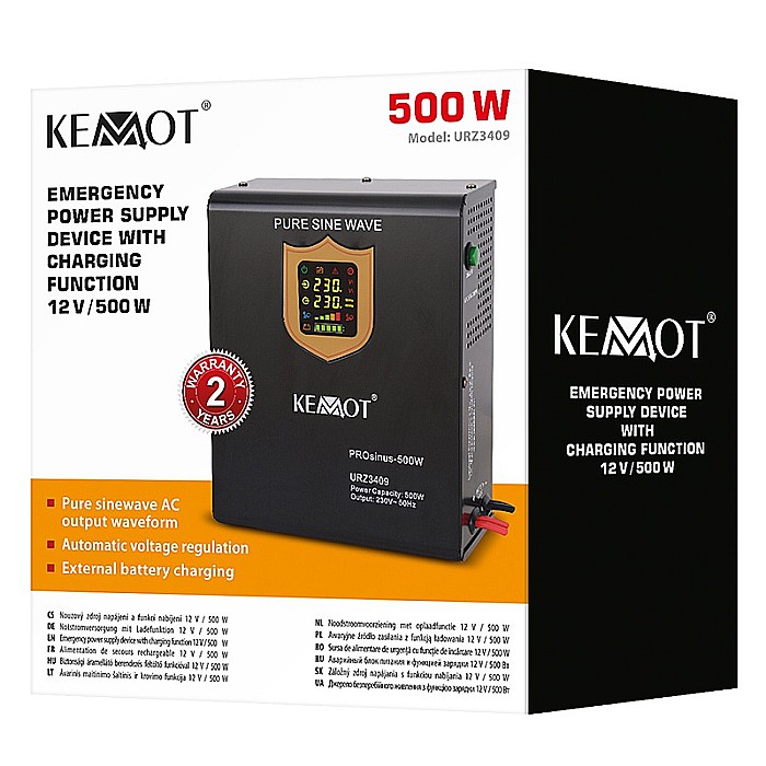UPS pentru centrala termica 500W 800VA 12V Sinus Pur Kemot URZ3409 [2]