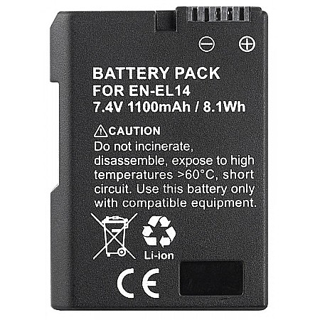 Acumulator Camera EverActive CamPRO EN-EL14 7,4V 1100mAh Li-Ion Compatibil Nikon [2]