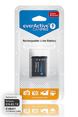 Acumulator Camera EverActive CamPRO EN-EL19 3,6V 700mAh Li-Ion Compatibil Nikon [2]