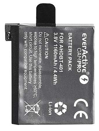 Acumulator Compatibil GoPro Hero 4 / 4 + / AHDBT-401 3,8V, 1160mAh Li-Ion EverActive CamPRO [1]