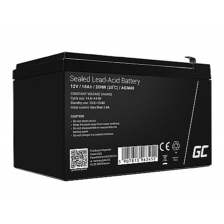 12 V - Acumulator stationar 12V 10Ah F1 AGM Green Cell AGM48