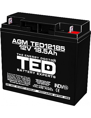 12 V - Acumulator stationar 12V 18.5Ah F3 AGM VRLA TED Electric TED12185