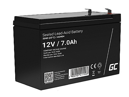 12 V - Acumulator stationar 12V 7Ah F2 AGM Green Cell AGM04