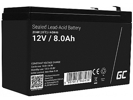 12 V - Acumulator stationar 12V 8Ah F2 AGM Green Cell AGM46