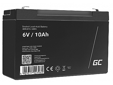 Surse de energie - Acumulator stationar 6V 10Ah F1 AGM Green Cell AGM16