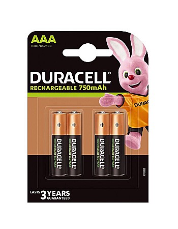 Acumulatori - Acumulatori Duracell AAA R3 750mAh 1,2V Ni-MH set 4 buc.