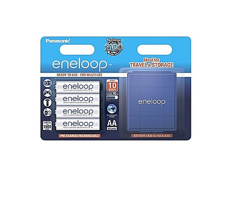 Surse de energie - Acumulatori Panasonic Eneloop AA R6 1900mAh 1,2V Ni-MH + carcasa BK-3MCCEC/4BE set 4 buc.