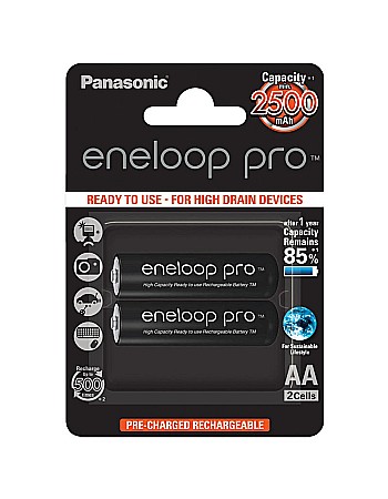 Acumulatori - Acumulatori Panasonic Eneloop Pro AA R6 2500mAh 1,2V Ni-MH BK-3HCDE/2BE set 2 buc.