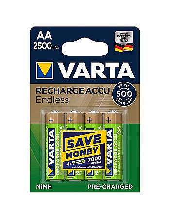 Surse de energie - Acumulatori Varta Endless AA R6 2500mAh 1,2V Ni-MH set 4 buc.