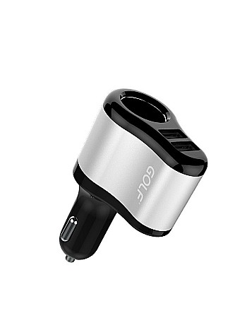 Surse de incarcare - Alimentator de la auto 12-24V la 2x USB maxim 2,1A + mufa bricheta mama negru GF-C14 Golf