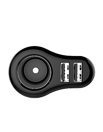 Alimentator de la auto 12-24V la 2x USB maxim 2,1A + mufa bricheta mama negru GF-C14 Golf [1]