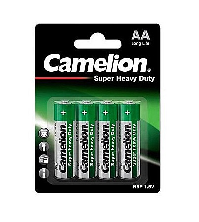 Baterii Zinc-Carbon Uzuale - Baterie Camelion Super Heavy Duty AA R6 1,5V zinc set 4 buc. carbon