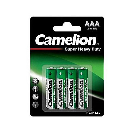 Baterii Zinc-Carbon Uzuale - Baterie Camelion Super Heavy Duty AAA R3 1,5V zinc carbon set 4 buc.