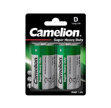 Baterii Zinc-Carbon Uzuale - Baterie Camelion Super Heavy Duty D R20 1,5V zinc carbon set 2 buc.