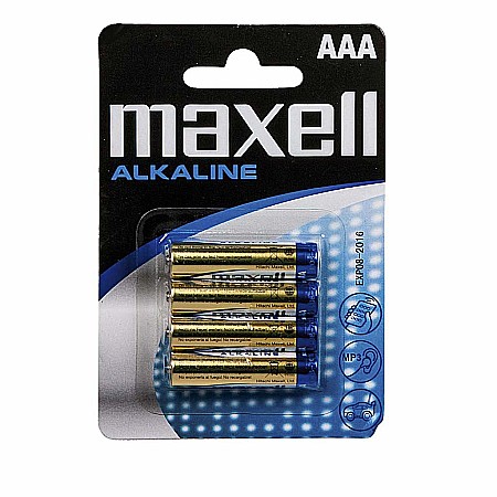 Baterii - Baterie Maxell Alkaline AAA R3 1,5V alcalina set 4 buc.