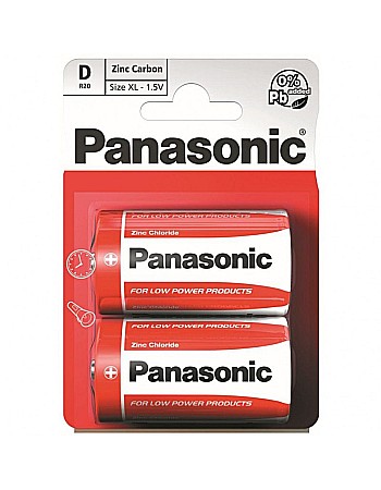 Baterii Zinc-Carbon Uzuale - Baterie Panasonic D R20 1,5V zinc carbon R20RZ/2BP set 2 buc.