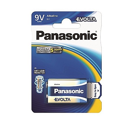 Surse de energie - Baterie Panasonic Evolta 9V 6F22 6LR61 alcalina 6LR61EGE/1BP set 1 buc.