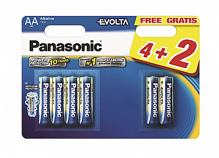 AA LR6 - Baterie Panasonic Evolta AA R6 1,5V alcalina LR06EGE/6BP set 6 buc.
