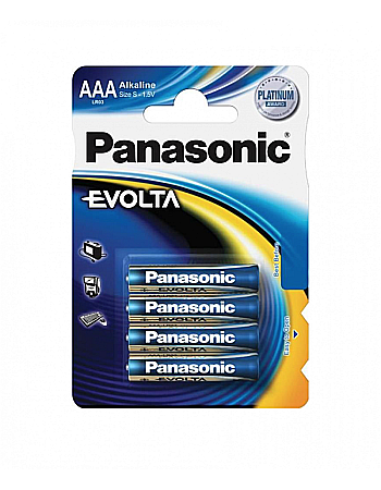 Surse de energie - Baterie Panasonic Evolta AAA R3 1,5V alcalina LR03EGE/4BP set 4 buc.