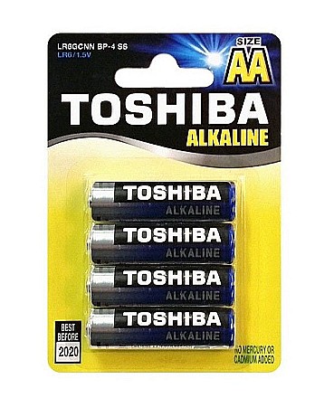 AA LR6 - Baterie Toshiba Alkaline AA R6 1,5V alcalina set 4 buc.