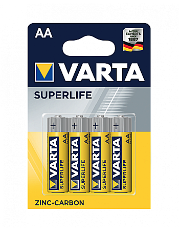 Baterii Zinc-Carbon Uzuale - Baterie Varta SuperLife AA R6 1,5V zinc carbon set 4 buc.
