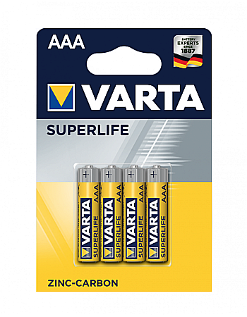 Baterii Zinc-Carbon Uzuale - Baterie Varta SuperLife AAA R3 1,5V zinc carbon set 4 buc.